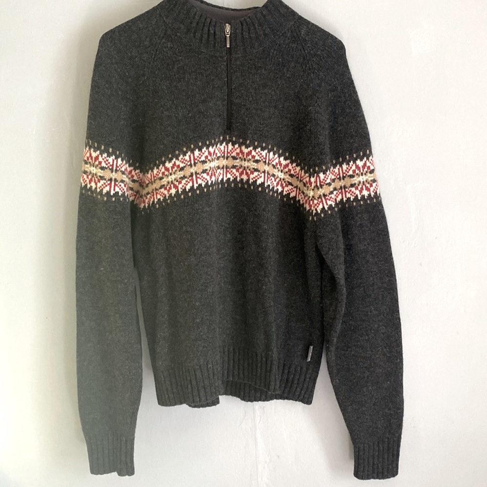 Woolrich Women’s Medium Wool Charcoal 1/4 Zip Long Sleeve